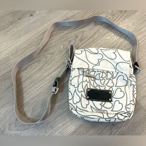 LANCASTER Paris - Cream & Black Heart Print Crossbody Bag